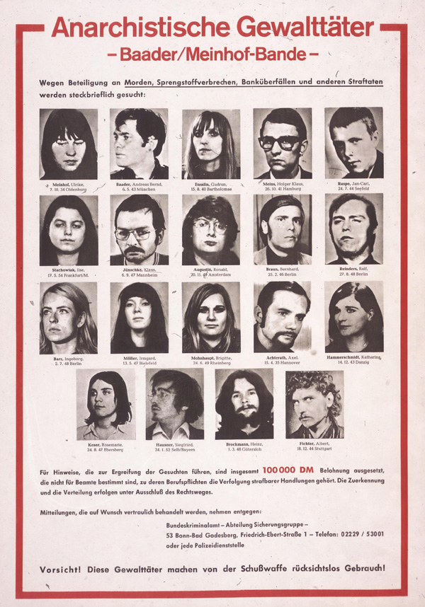 wanted German Terrorists Wanted